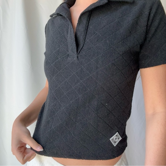 CNCPTS Diamond Terry Polo in black - Picture 3 of 3